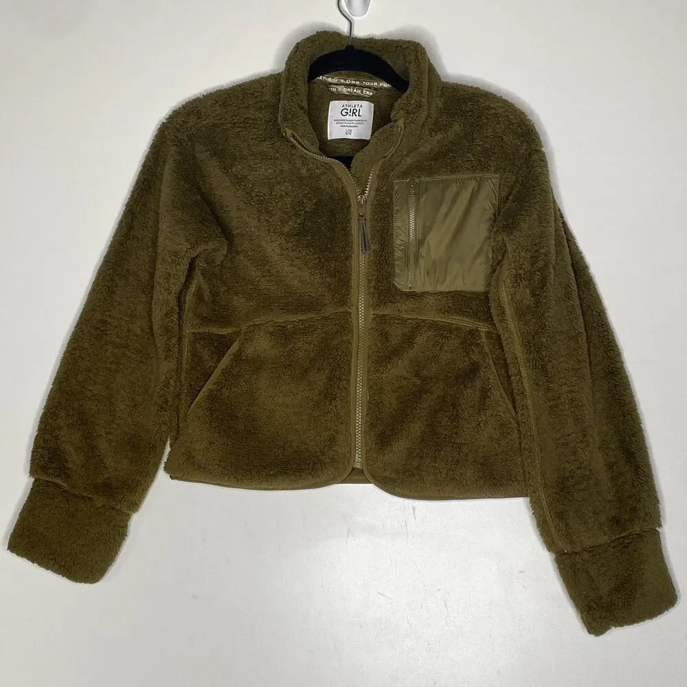Athleta 2023 So Toasty High Pile Fleece Sherpa Jacket Girl's Size 12